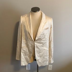 NWT FAVORITE DAUGHTER IVORY SATIN BLAZER